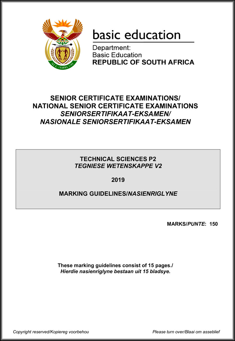 Technical Sciences P2 May June 2019 Memo Afr Eng Gr12