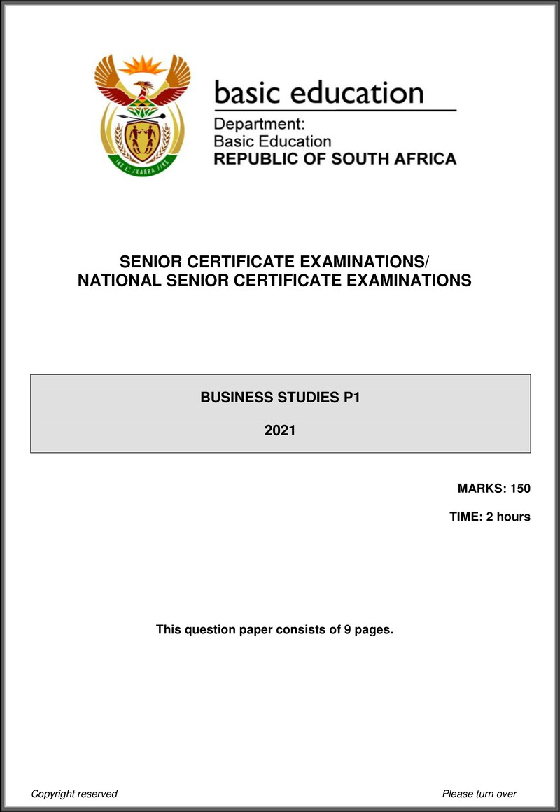 Grade 12 Business Studies past paper 2021 – business studies p1 may june 2021 eng gr12
