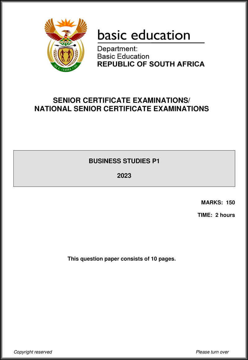 Grade 12 Business Studies past paper 2023 – business studies p1 may june 2023 eng gr12