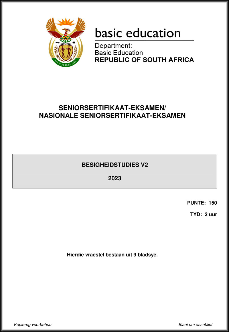 Grade 12 Business Studies past paper 2023 – business studies p2 may june 2023 afr gr12