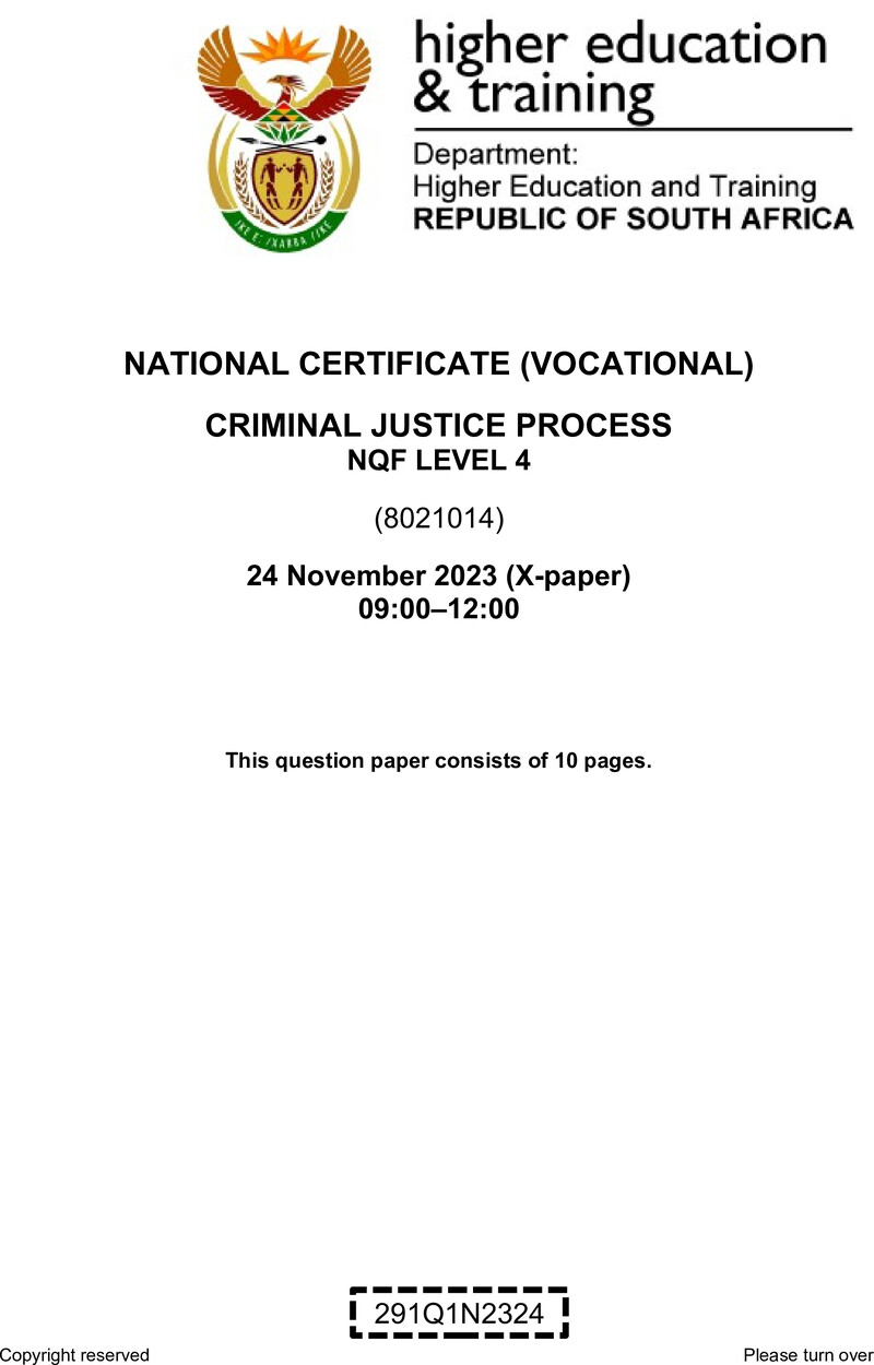 Nc690 Criminal Justice Process L4 QP Nov 2023 Signed Off