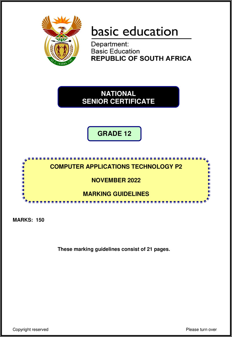 Computer Applications Technology P2 Nov 2022 Mg Eng Gr12