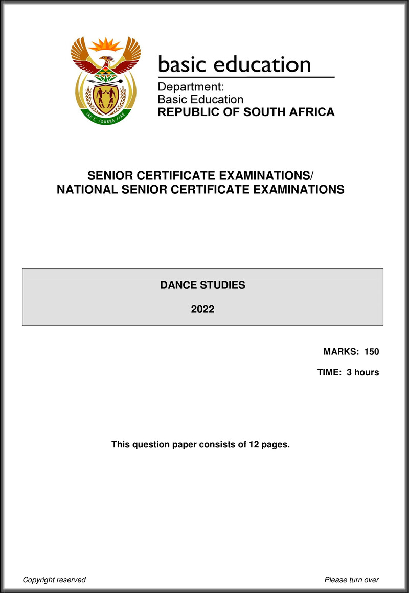 Dance Studies May June 2022 Eng Gr12