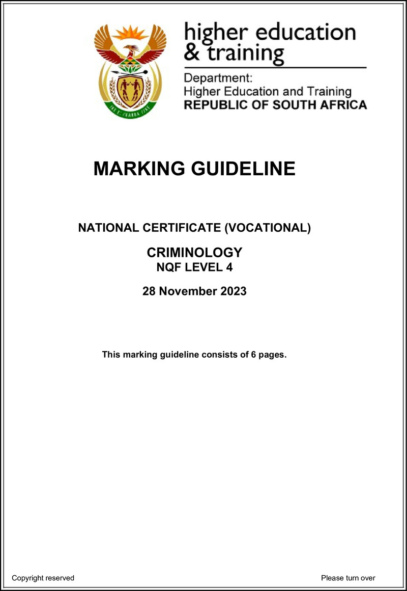 Nc740 Criminology L4 Memo Nov 2023 Signed Off