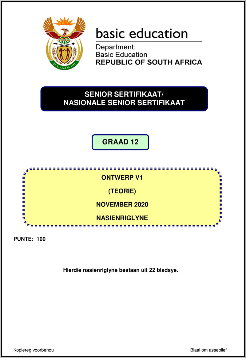 Grade 12 Ontwerp past paper 2020 – design p1 nov 2020 memo afr gr12