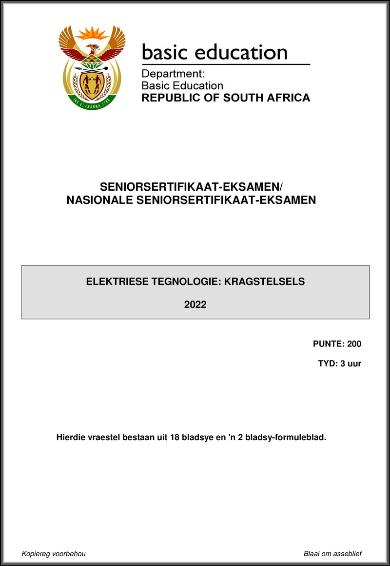 Electrical Technology May June 2022 Power Systems Afr Gr12