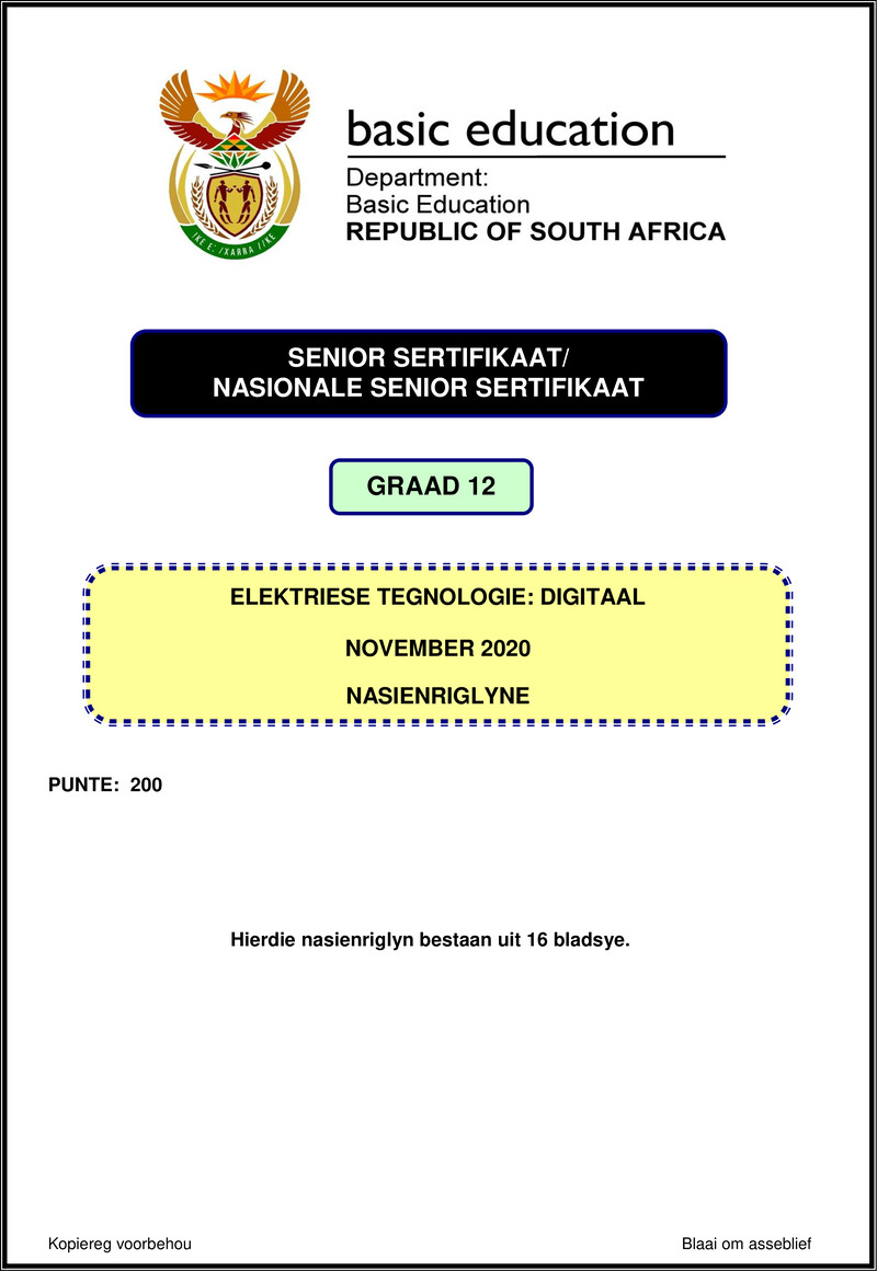 Electrical Technology Nov 2020 Digital Memo Afr Gr12