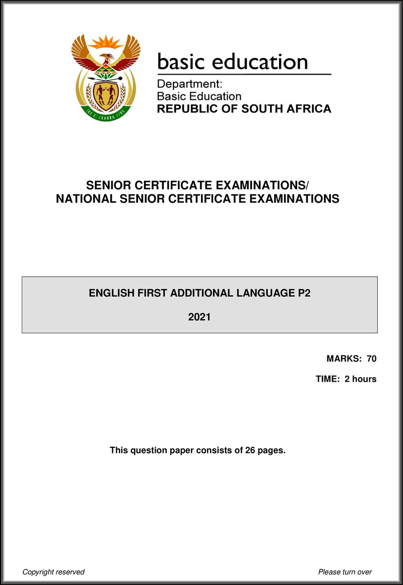English Fal P2 May June 2021 Gr12