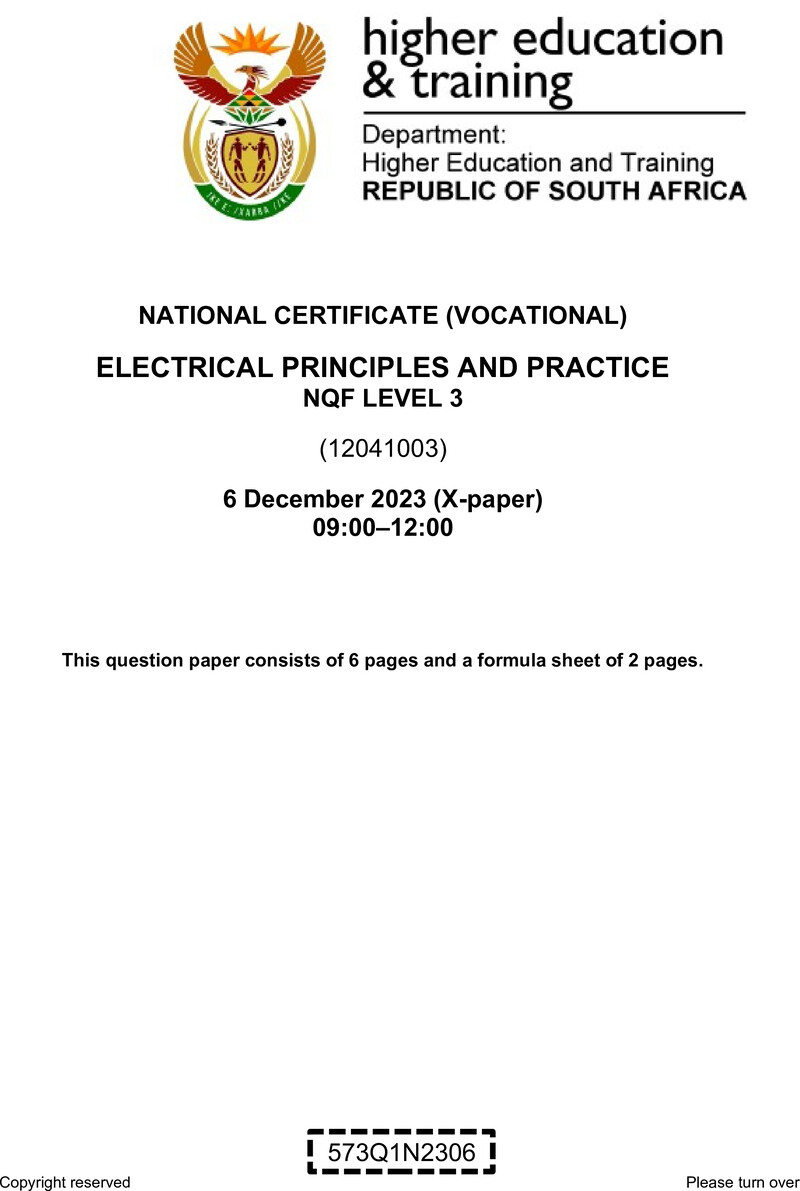 Electrical Principles And Practice L3 QP Nov 2023 preview