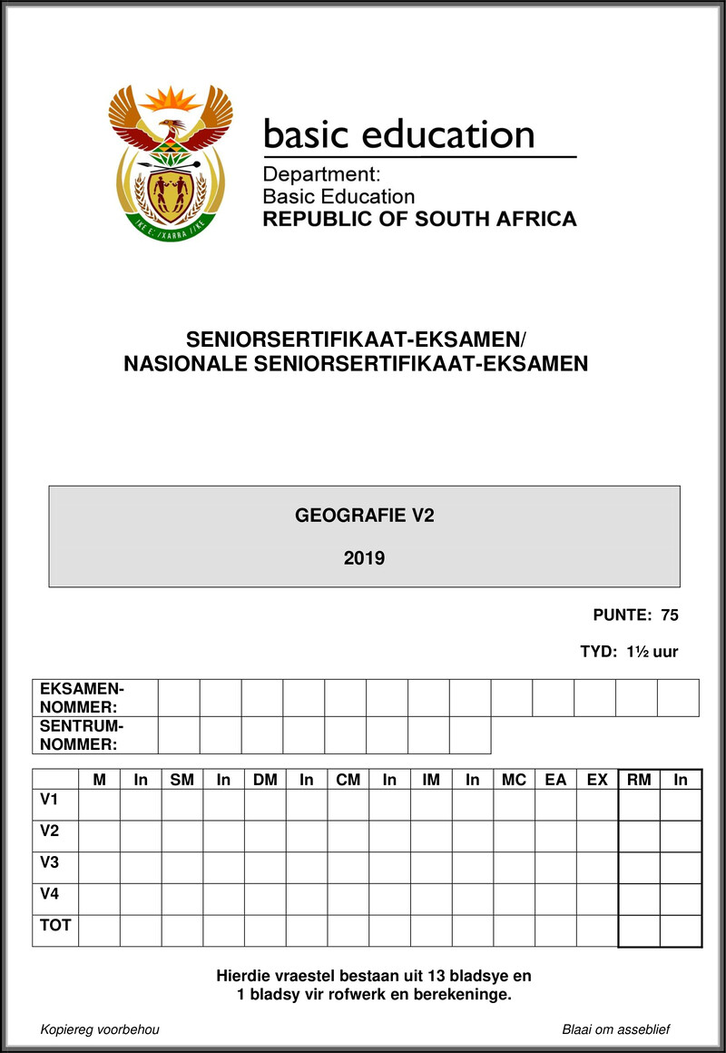 Geography P2 May June 2019 Afr Gr12