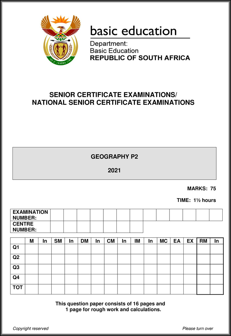 Geography P2 May June 2021 Eng Gr12