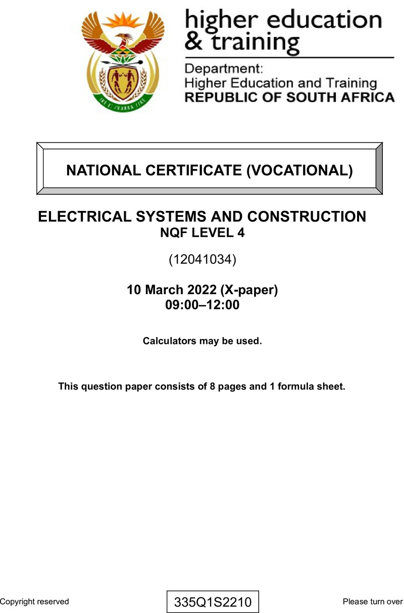 Electrical Systems And Construction L4 Supp QP Feb 2022 preview