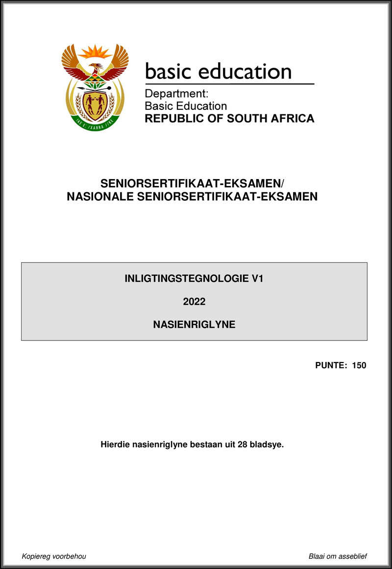 Grade 12 Information Technology past paper 2022 – information technology p1 may june 2022 mg afr gr12