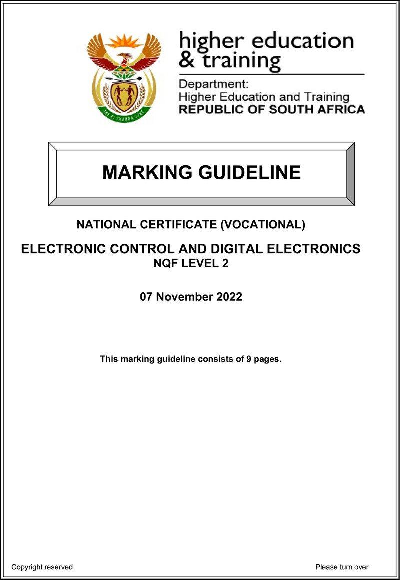 Electronic Control And Digital Electronics L2 MEMO Nov 2022 preview