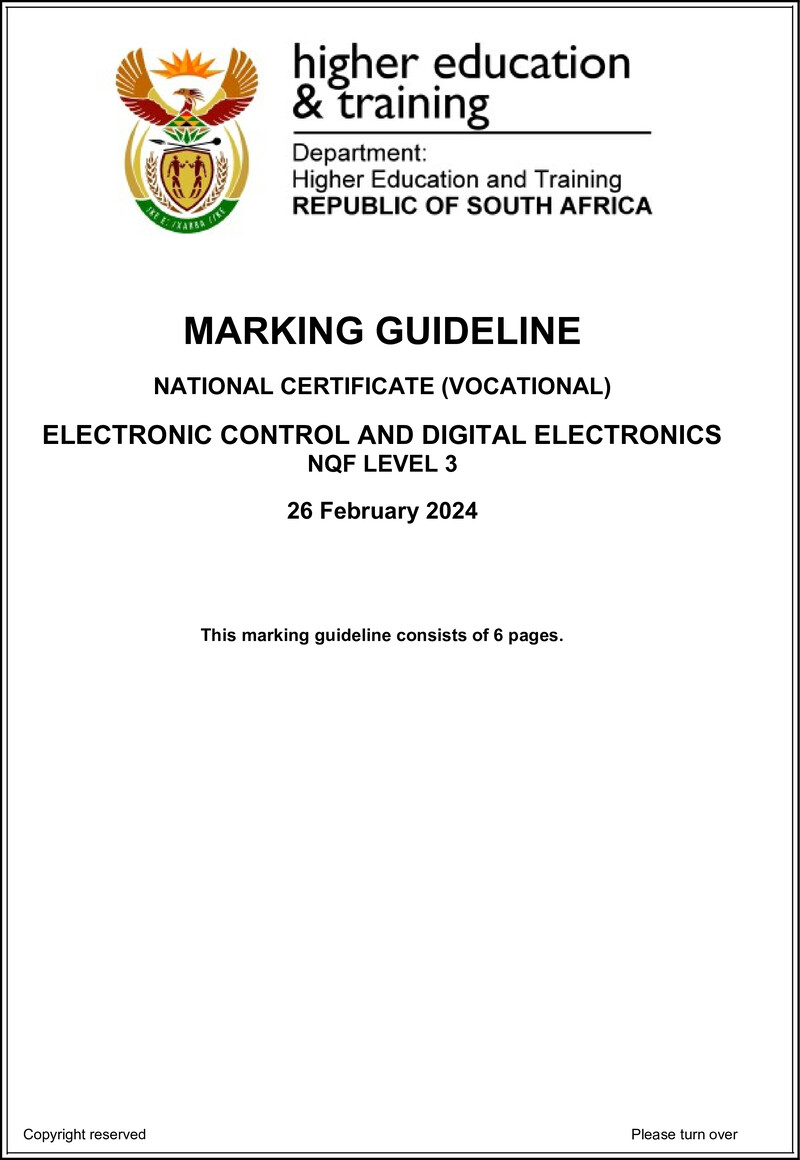 Electronic Control And Digital Electronics L3 Supp MEMO Feb 2022 Not 2024 preview