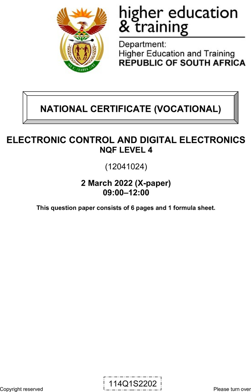 Electronic Control And Digital Electronics L4 QP Sup Feb 2022 preview