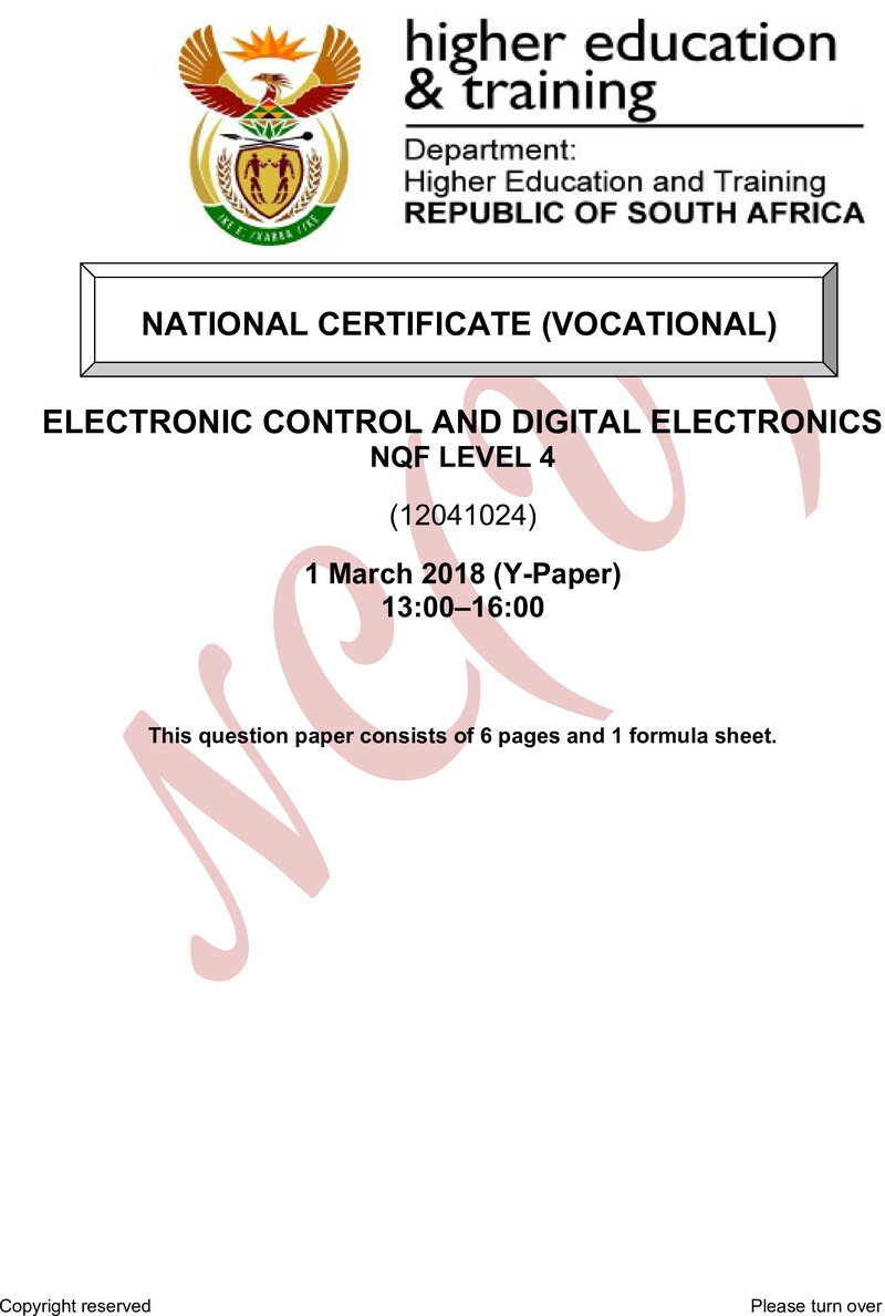 Electronic Control And Digital Electronics L4 QP Supp 2018 preview