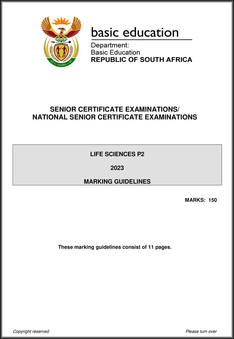 Grade 12 Life Sciences past paper 2023 – life sciences p2 may june 2023 mg eng gr12