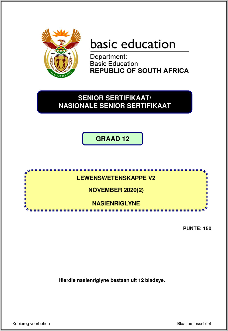 Life Sciences P2 Nov 2020 Memo Afr Gr12