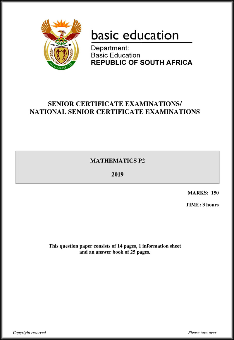 Grade 12 Mathematics past paper 2019 – mathematics p2 may june 2019 eng gr12