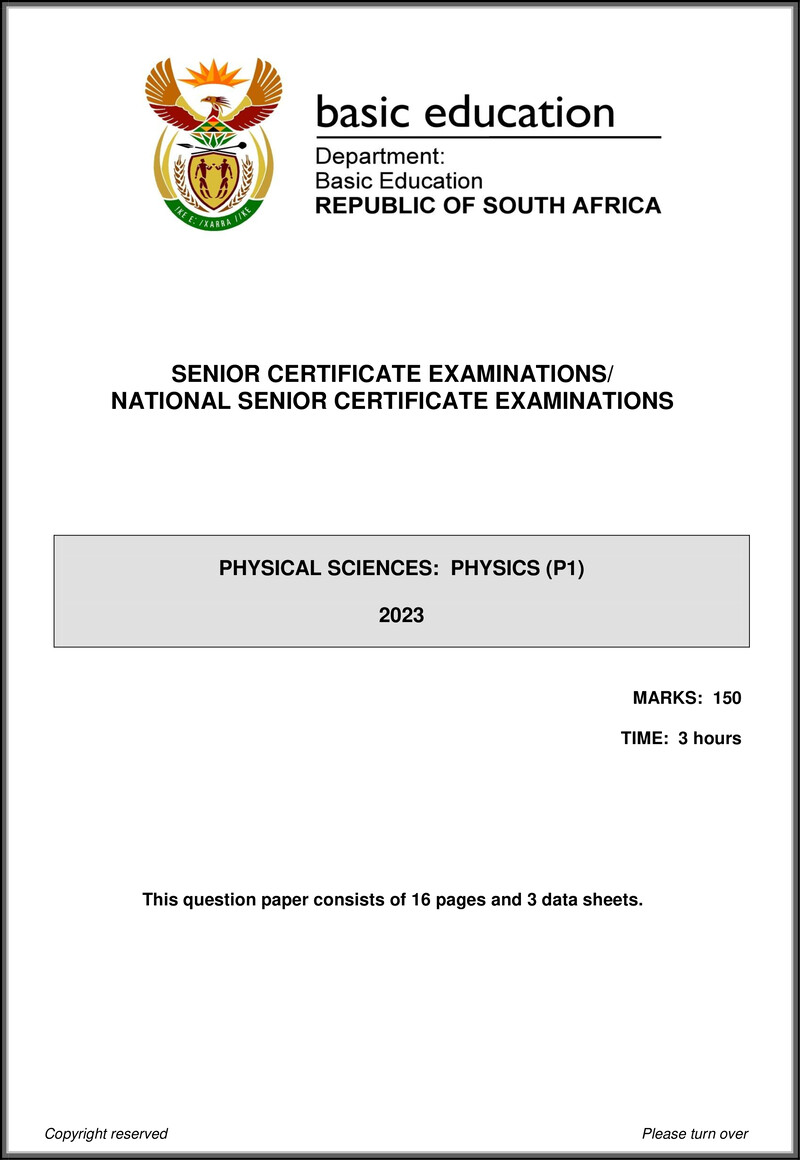 Physical Sciences P1 May June 2023 Eng Gr12