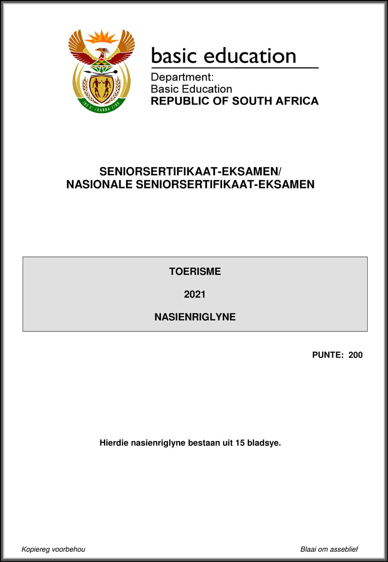 Grade 12 Tourism past paper 2021 – tourism may june 2021 mg afr gr12