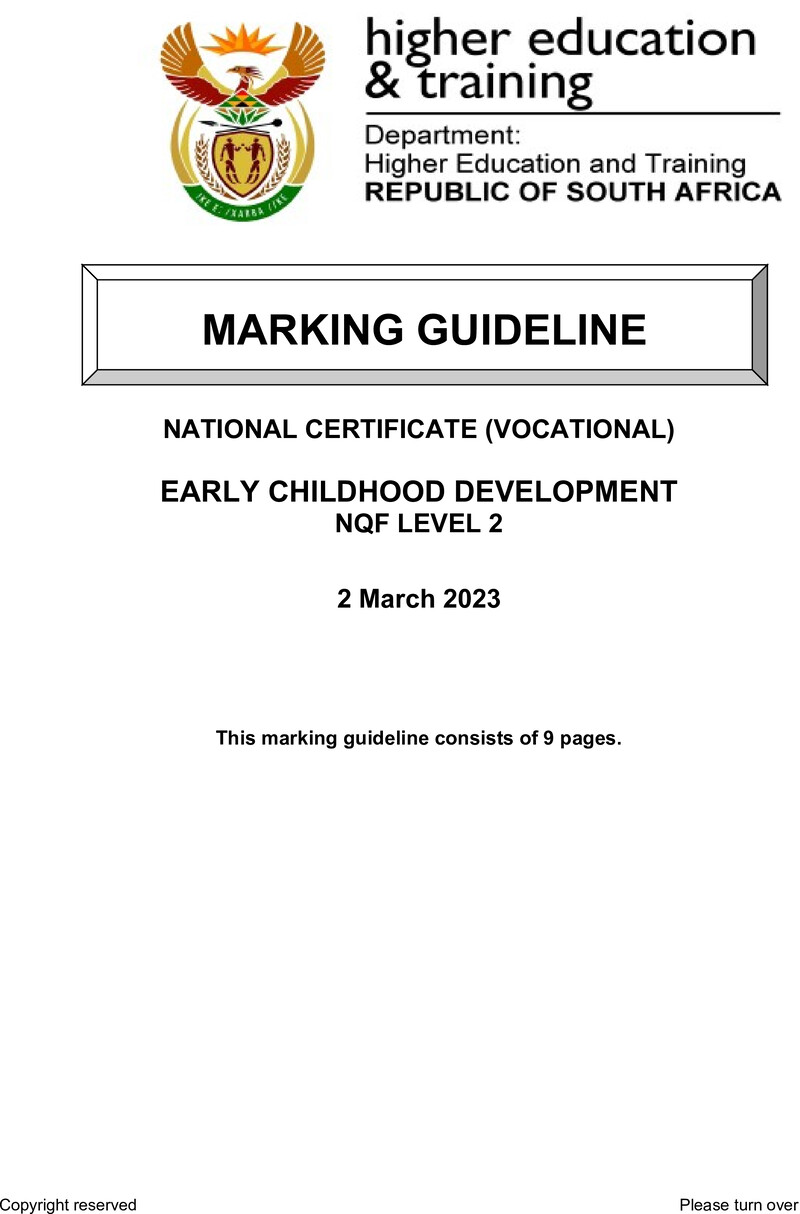 Childhood Development L2 Supp MEMO Feb 2023 preview