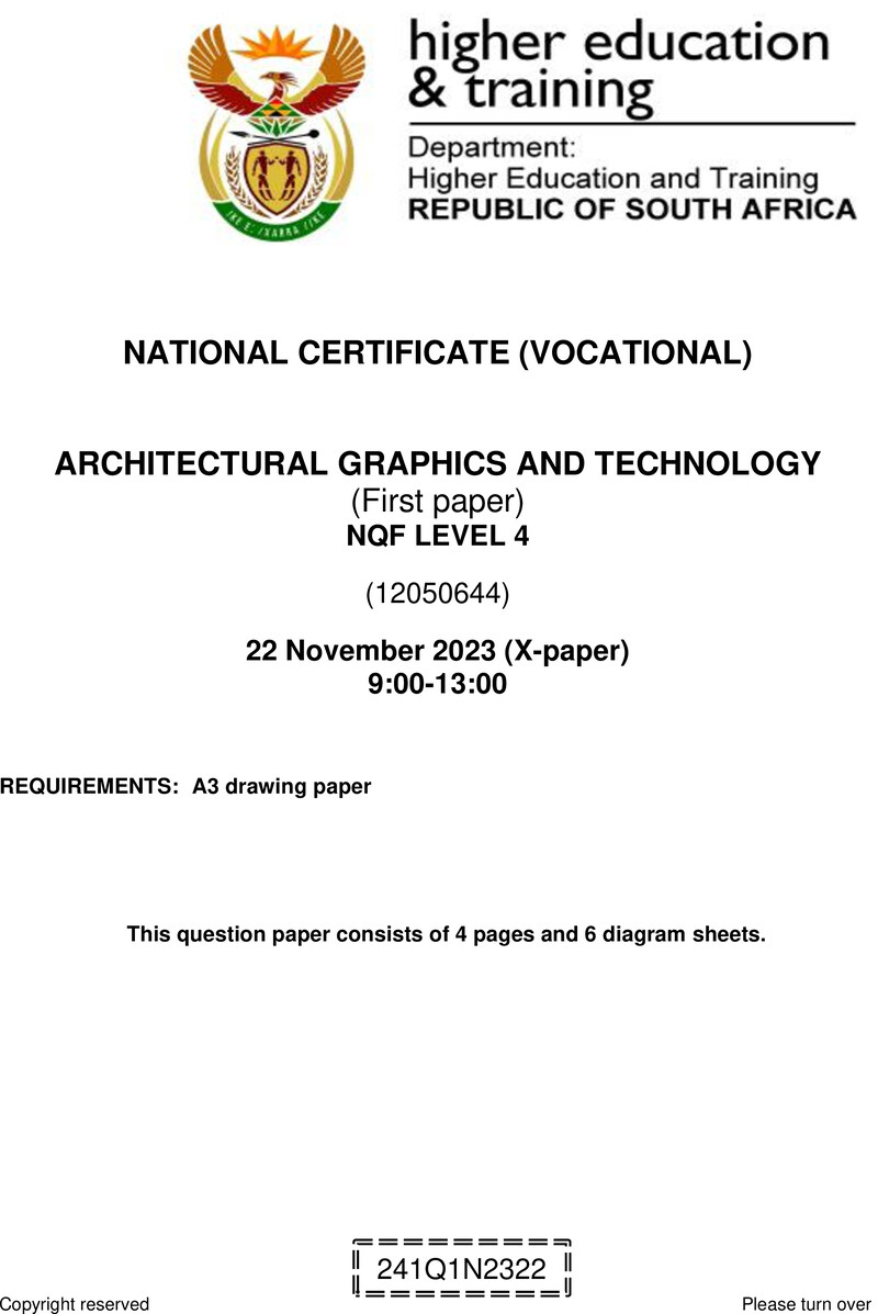 Architectural Graphics And Technology L4 P1 Nov QP 2023 preview