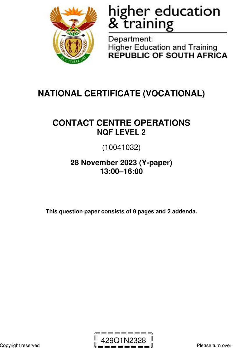Contact Centre Operations L2 QP Nov 2023 Edited Gerber preview