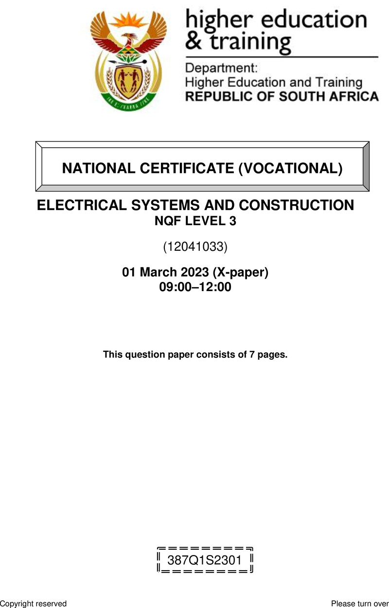 Electrical Systems And Construction L3 QP Feb 2023 preview