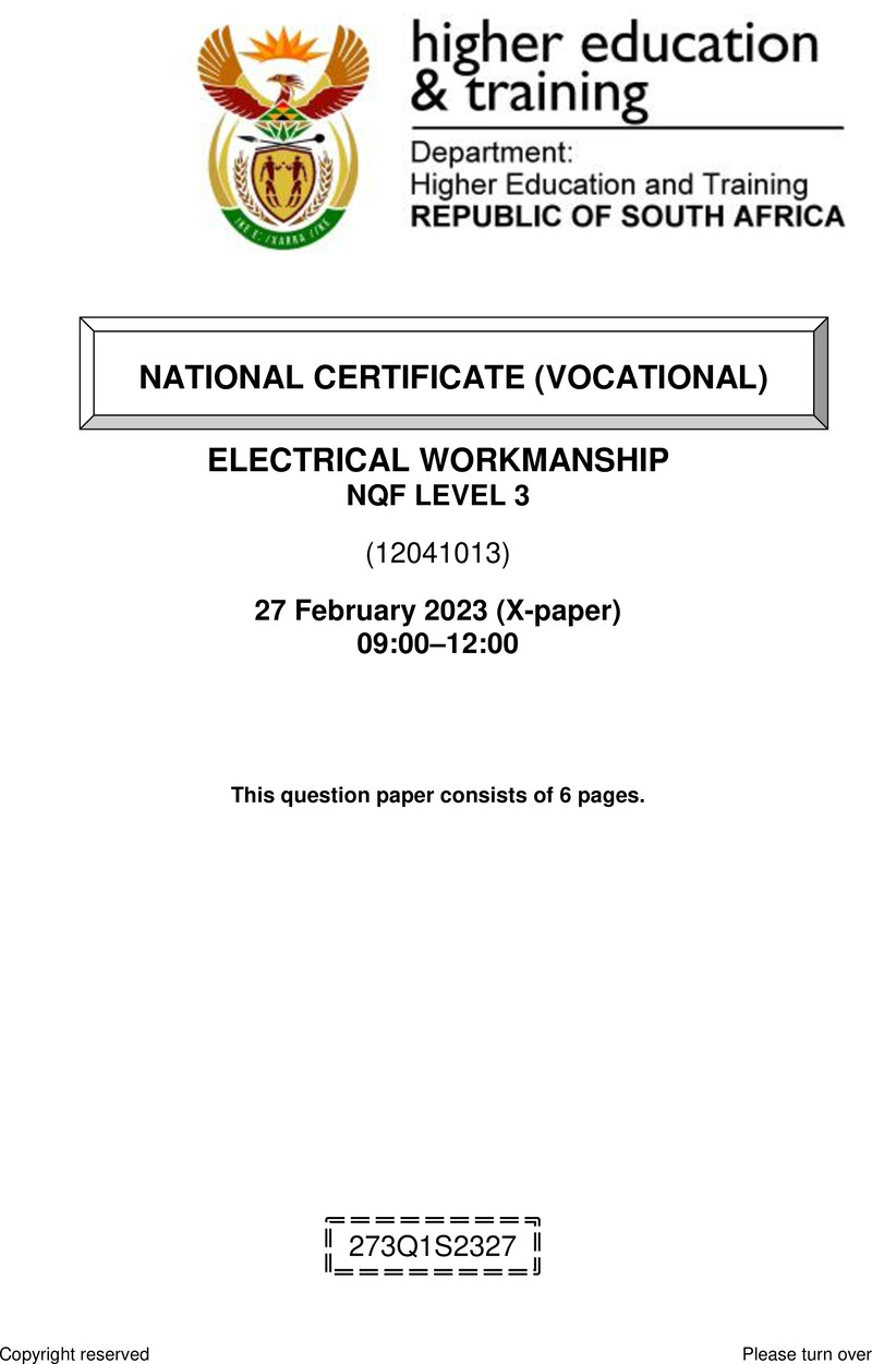 Electrical Workmanship L3 QP Feb 2023 preview