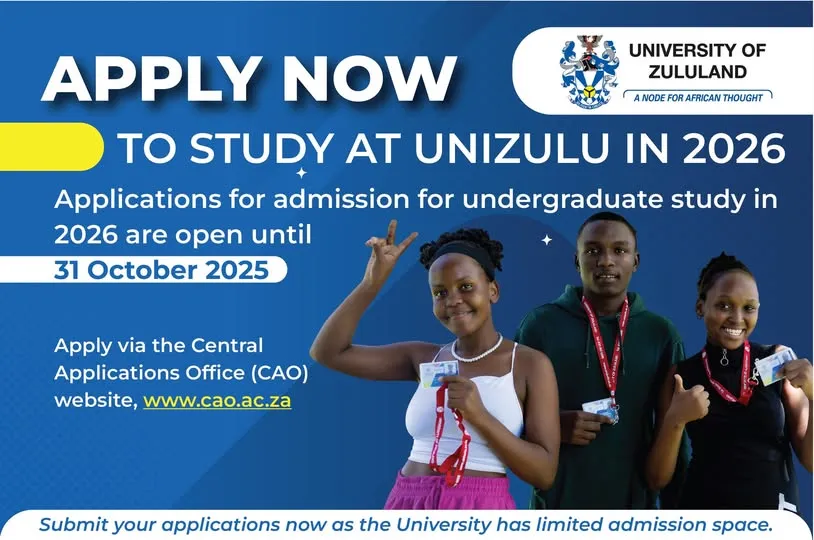 University of Zululand (UNIZULU) 2026 Applications Now Open
