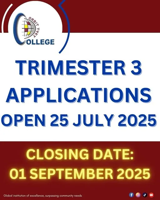 Apply Now for Trimester 3 at Orbit TVET College – Applications Open 25 July 2025!