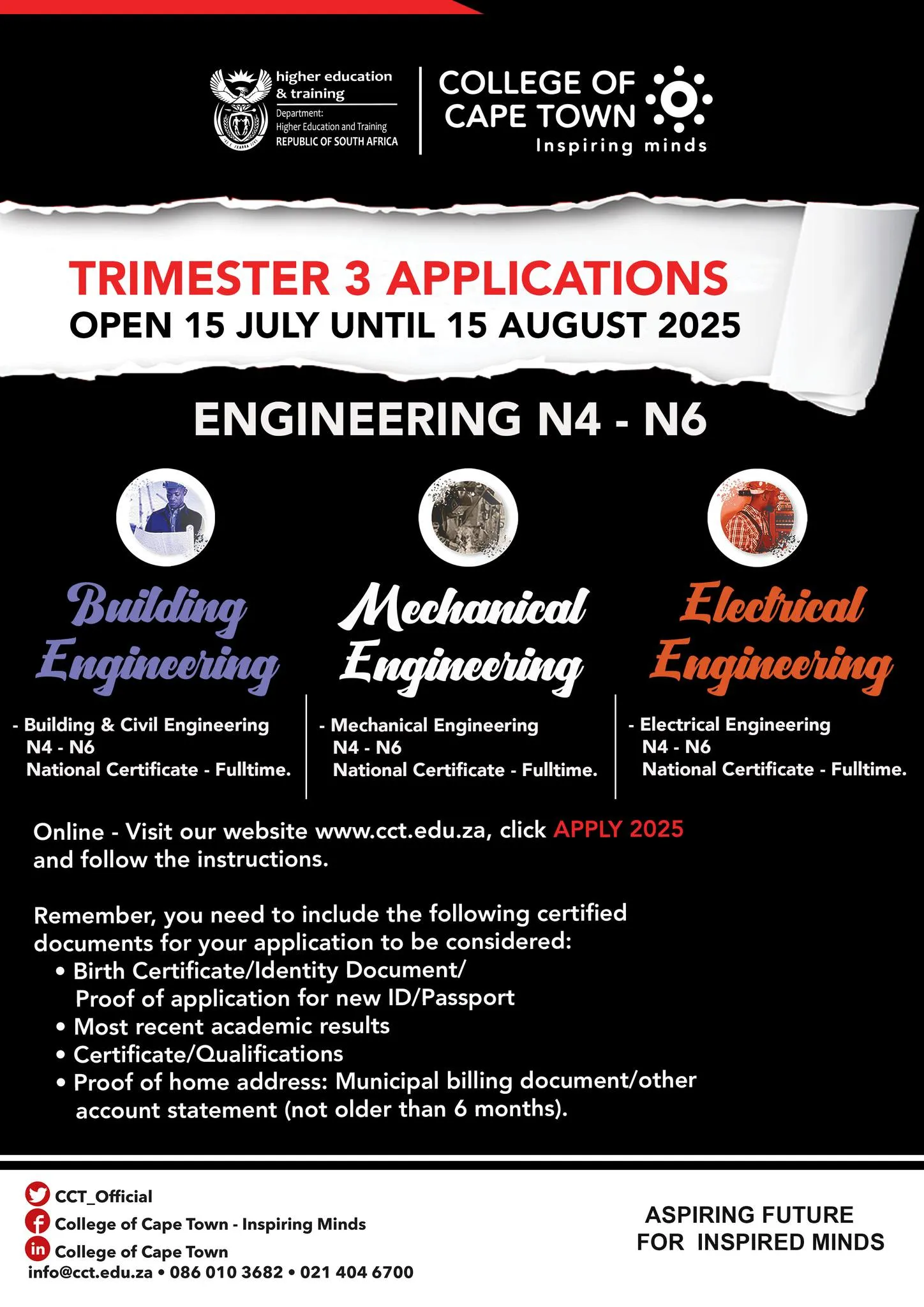 2025 Engineering Trimester 3 Applications Now Open – College of Cape Town