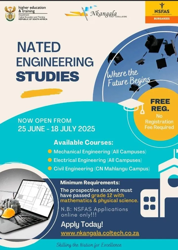Nkangala TVET College: Trimester Applications for NATED Engineering Studies Now Open