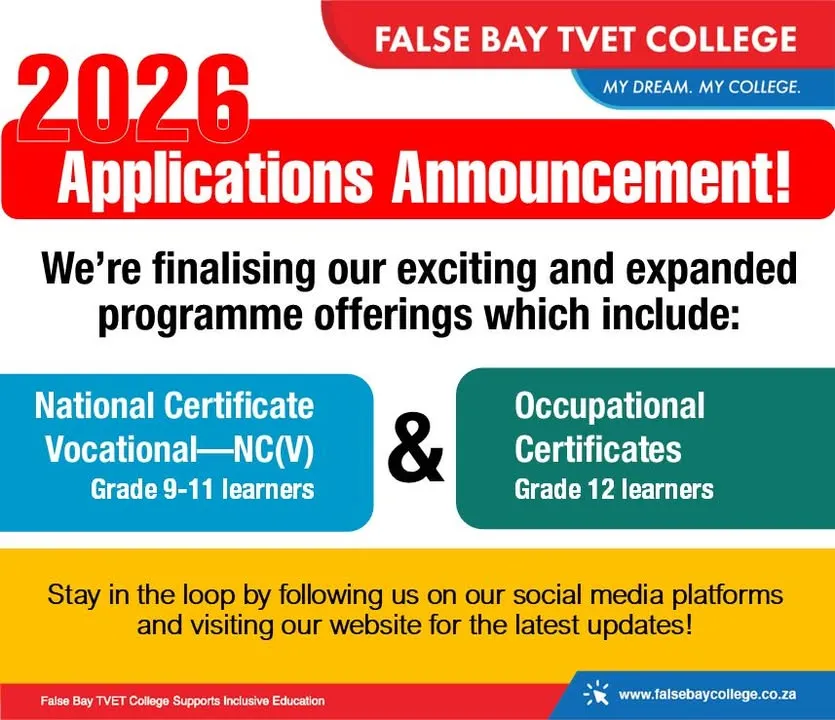 False Bay TVET College – 2026 Applications Announcement
