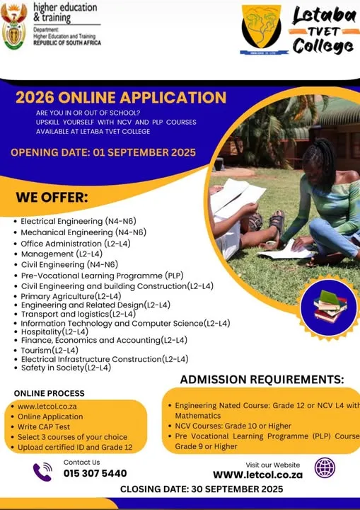 Letaba TVET College – 2026 Online Applications Now Open!