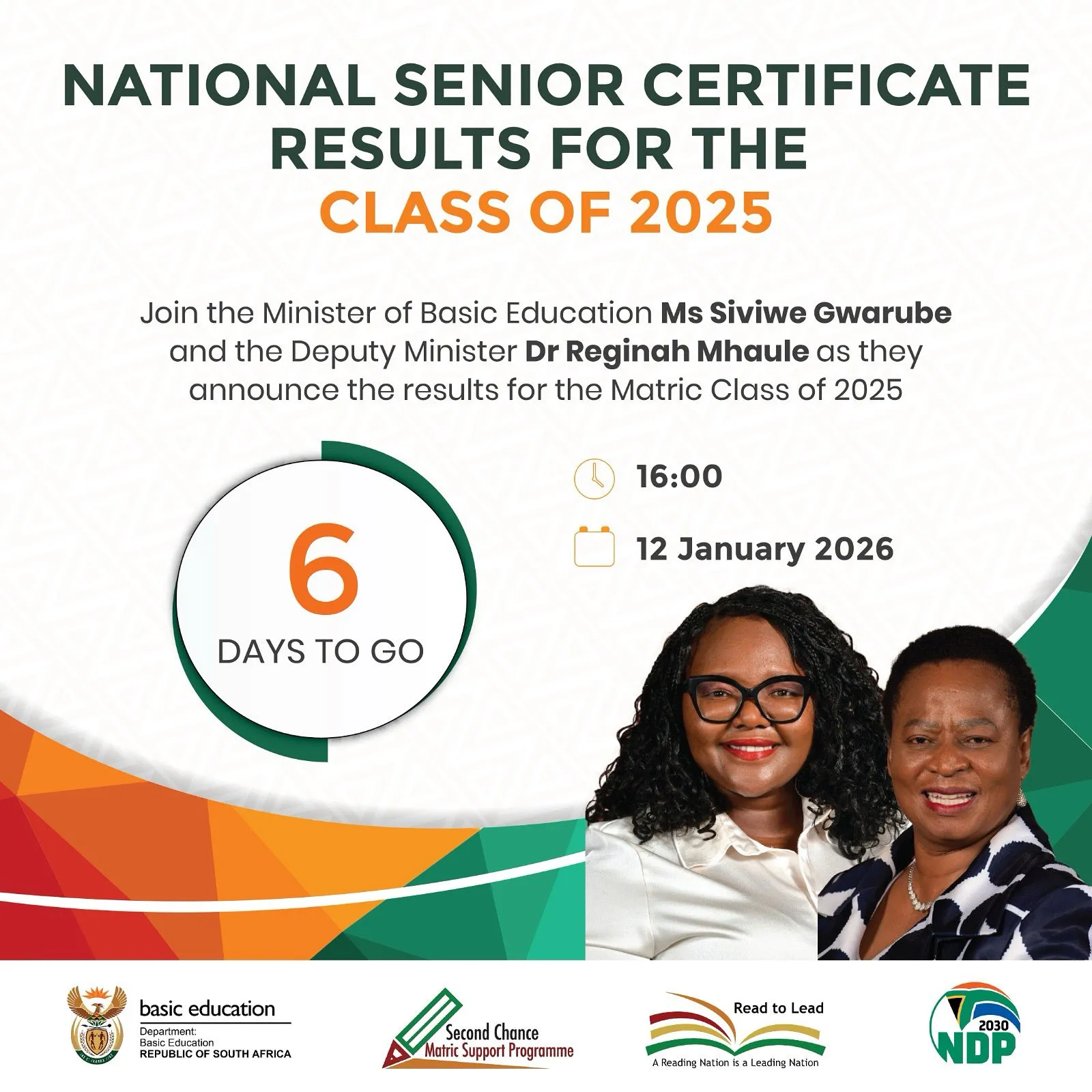 CLASS OF 2025 MATRIC RESULTS TO BE RELEASED ON 12 JANUARY 2026