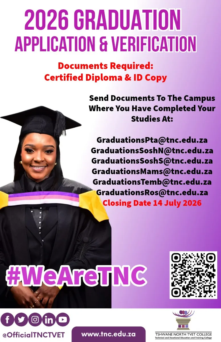 Tshwane North TVET College 2026 Graduation Application & Verification Notice